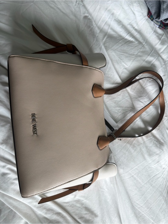 Nine West Handbags - Nine West Cream Tote with Brown Straps